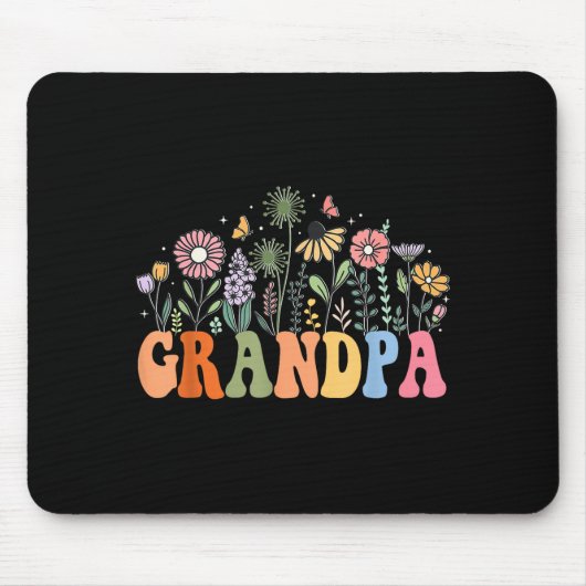 Grandpa Wildflower Floral Birthday Baby Shower New Mousepad (Vorne)