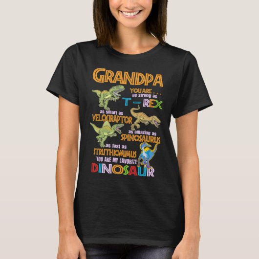 Grandpa You Are My Favorite Dinosaur Rex Fathers D T-Shirt (Vorderseite)