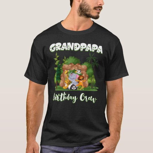 Grandpapa Birthday Crew Zoo Party Bday Safari Cele T-Shirt (Vorderseite)