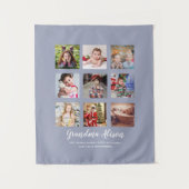 GRANDPARENT FOTO COLLAGE GIFTS - Dusty Blue Wandteppich (Vorderseite)