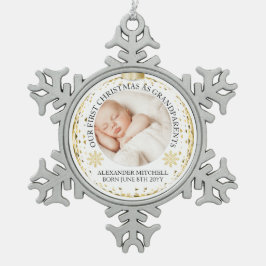 Grandparents 1st Christmas Baby Photo Ornament