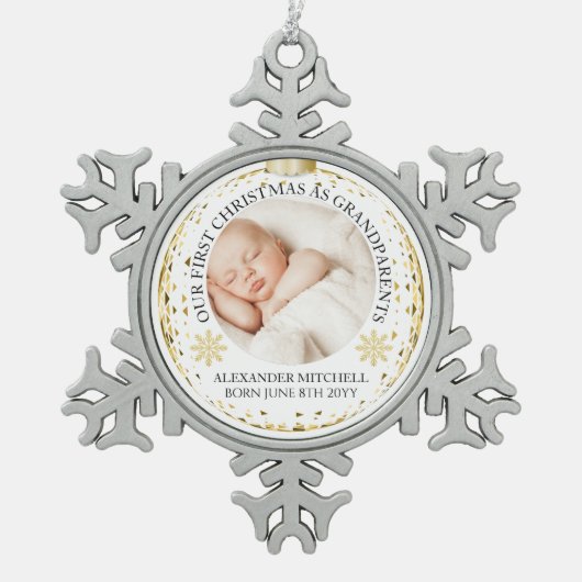 Grandparents 1st Christmas Baby Photo Ornament (Vorderseite)