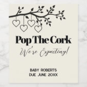 Grandparents Baby Reveal Pregnancy Announcement Weinetikett (Einzelnes Label)