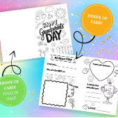 Grandparents Day Coloring Card: Fill-in-the-Blank Karte