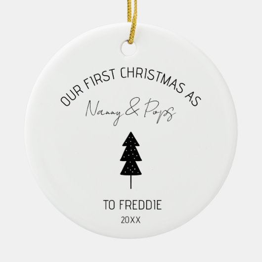 Grandparents First Christmas Baby Custom photo Keramik Ornament (Vorne)