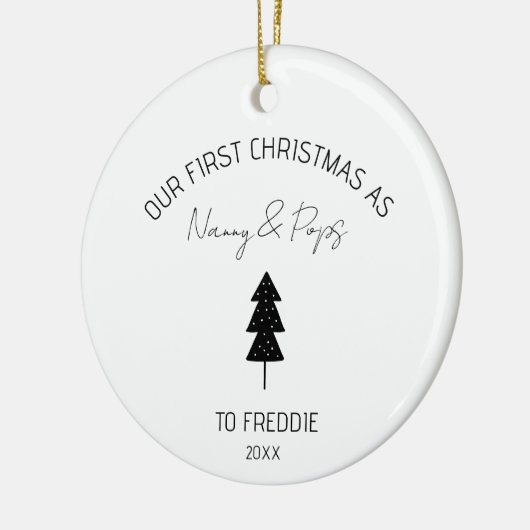 Grandparents First Christmas Baby Custom photo Keramik Ornament (Links)