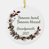 Grandparent's Forever Blessed Christmas Keramik Ornament (Vorne)
