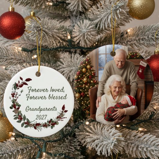 Grandparent's Forever Blessed Christmas Keramik Ornament