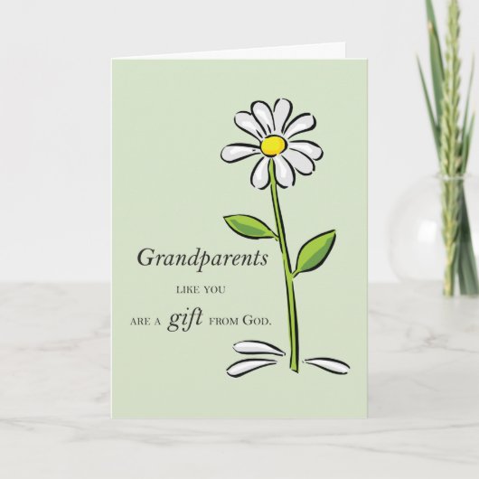 Grandparents Gift from God Daisy Religious Karte (Vorderseite)
