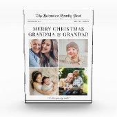 Grandparents Newspaper Christmas Fotoblock (Vorderseite)