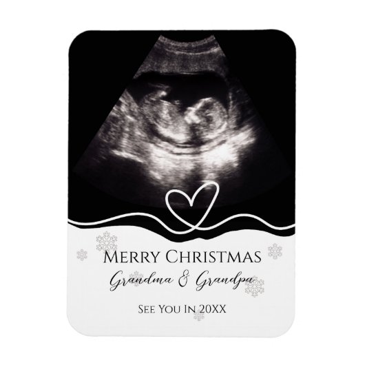 Grandparents Pregnancy Announcement Ultrasound Magnet (Vertikal)