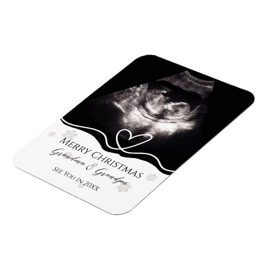 Grandparents Pregnancy Announcement Ultrasound Magnet (Linke Seite)