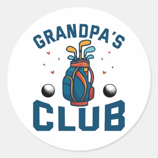 Grandpas Golf Club-Geschenk Funny Runder Aufkleber (Vorderseite)