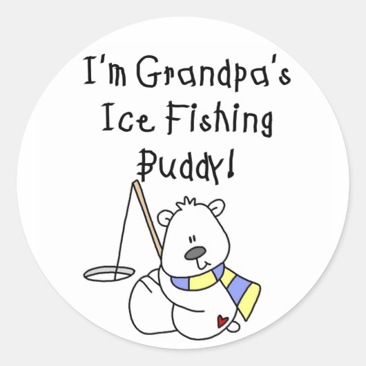 Grandpas Ice Fishing Buddy Runder Aufkleber (Vorderseite)