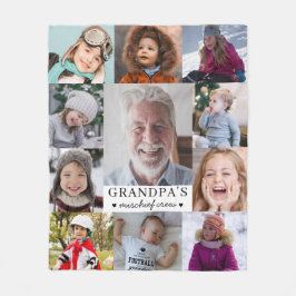 Grandpa's Mischief Crew Photo Collage Keepsake Fleecedecke