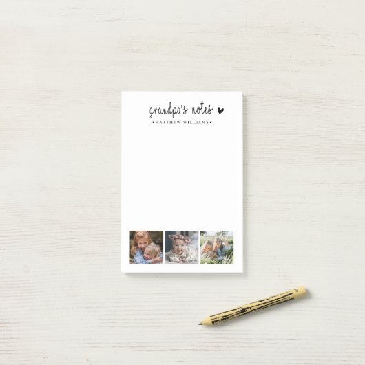 Grandpas-Notes Fotocollage-Familie Post-it Klebezettel (Auf Schreibtisch)