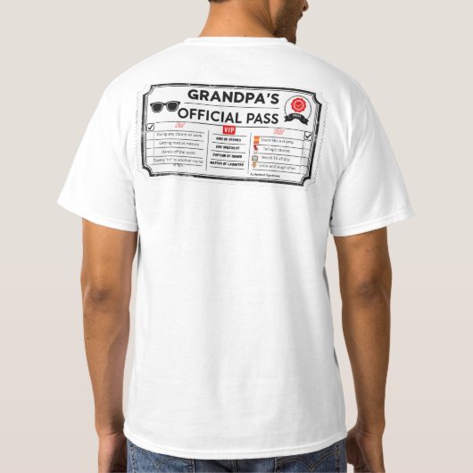 Grandpa's Official Pass T-Shirt (Rückseite)