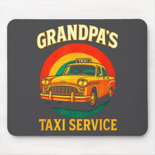 Grandpa's Taxi Service - Funny Driver Lover Mousepad (Vorne)