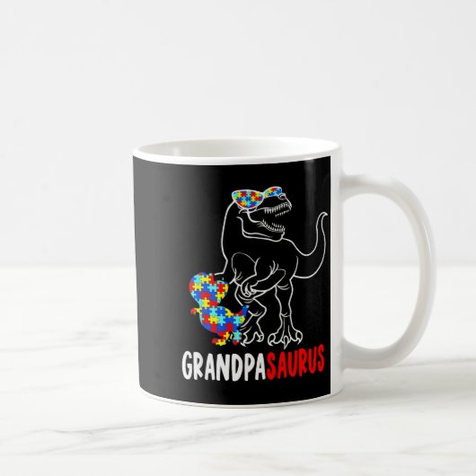 Grandpasaurus T Rex Dinosaur Autismus-Bewusstsein  Kaffeetasse (Rechts)