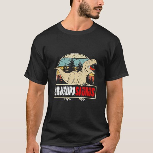 Grandpasaurus T-Shirt T Rex Saurus Dinosaurier Män (Vorderseite)