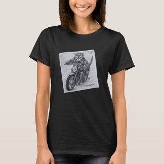 Grandpaw Katze 1938 mit seinem alten Motorrad-Foto T-Shirt