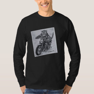Grandpaw Katze 1938 mit seinem alten Motorrad-Foto T-Shirt