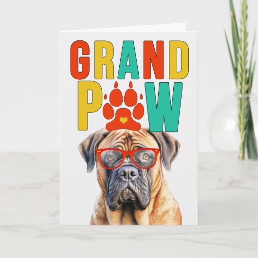 GrandPAW Mastiff GrandDOG Großeltern Day Feiertagskarte (Vorderseite)