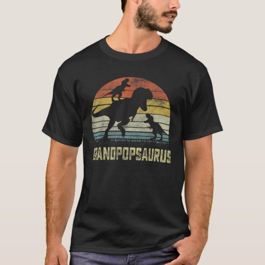 Grandpop saurus T Rex Dinosaur Grandpop 2 Kinder F T-Shirt (Vorderseite)