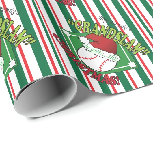 Grandslam Baseball Weihnachten Geschenkpapier (Rolleneckpunkt)