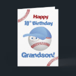 Grandson 10. Geburtstag Funny Baseball Face Karte<br><div class="desc">Die zweistelligen Zeichen rufen zu einem großen Fest auf! Unsere Baseballkarte mit ihren aufspringenden Buchstaben und dem coolen Baseballcharakter ist perfekt für den zehnten Geburtstag. Im Inneren entdecken Sie eine Botschaft,  die das Konzept der inneren Botschaft ergänzt,  und machen es zu einem Meilenstein für Ihren Enkel zu erinnern!</div>