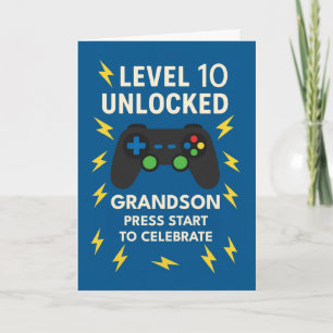 Grandson 10. Geburtstag Game Controller Alter 10 Karte