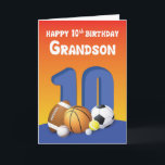 Grandson 10. Geburtstag Sportbälle Karte<br><div class="desc">An seinem 10. Geburtstag lassen Sie Ihren Enkel,  der ein Sportliebhaber ist,  sich an diesen Tag erinnern,  so lange er lebt,  indem er ihm diese Karte mit vielen Bälle auf der Vorderseite gibt,  um ihn zu einem glücklichen und lustigen Geburtstag zu begrüßen.</div>