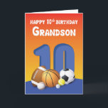 Grandson 10. Geburtstag Sportbälle Karte<br><div class="desc">An seinem 10. Geburtstag lassen Sie Ihren Enkel,  der ein Sportliebhaber ist,  sich an diesen Tag erinnern,  so lange er lebt,  indem er ihm diese Karte mit vielen Bälle auf der Vorderseite gibt,  um ihn zu einem glücklichen und lustigen Geburtstag zu begrüßen.</div>