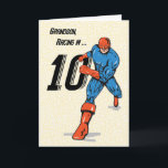 Grandson 10. Geburtstag Superhero Karte<br><div class="desc">Bald wird Ihr Enkel zehn und hier haben Sie die phantastische Karte,  die Sie brauchen,  um ihn zu seinem 10. Geburtstag zu beglückwünschen. Ein starker Superheld,  der einen blauen und roten Anzug trägt,  kommt mit einer großen Zahl.</div>