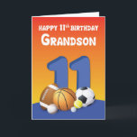 Grandson 11. Geburtstag Sportbälle Karte<br><div class="desc">Wirf deinem Enkel,  der bald elf wird,  eine lustige Geburtstagsbotschaft zu. Eine Karte mit verschiedenen Kugeln wäre perfekt für einen Sportfanatiker wie ihn. Hol ihm heute diese Karte,  um ihn zu einem glücklichen 11. Geburtstag zu begrüßen.</div>