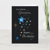 Grandson 16th Birthday Star Inspirational Blue Karte (Vorderseite)