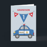 Grandson 1. Geburtstag Blue Police Car Karte<br><div class="desc">Eine besondere Geburtstagsfeier findet demnächst statt,  wenn Ihr liebster Urenkel seinen 5. Geburtstag feiert. Bereiten Sie diese Karte auf,  indem Sie Ihre Kopie sofort bestellen,  damit Sie ihm dies geben können,  wenn dieser Tag ankommt.</div>