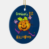 Grandson 1. Halloween Happy Pumpkin Keramik Ornament (Rechts)
