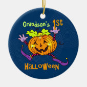 Grandson 1. Halloween Happy Pumpkin Keramik Ornament (Vorne)