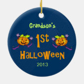 Grandson 1. Halloween Happy Pumpkin Keramik Ornament (Hinten)