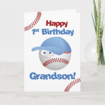 Grandson 1st Birthday, Baseball Theme