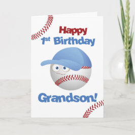 Grandson 1st Birthday, Baseball Theme Karte