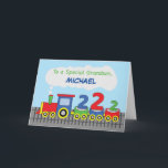 Grandson 2. Geburtstag farbenfroher Zug auf Schien Karte<br><div class="desc">Choo-Choo... . Platz für diesen farbenfrohen Zug, der auf dem Weg ist, Ihren Enkel zu begrüßen und eine lustige Geburtstagsbotschaft zu bringen, sobald er seinen 2. Geburtstag in Kürze feiert. Sie sollten also besser schon jetzt Ihre Kopie dieses Exemplars bestellen! Oh, haben wir vergessen zu sagen, dass das eine anpassbare...</div>