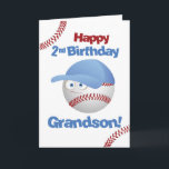 Grandson 2. Geburtstag Funny Baseball Face Karte<br><div class="desc">Feiern Sie die bezaubernden beiden mit unserer spielerischen Baseball-Karte. Die knallenden Briefe und der fröhliche Baseball sind für einen fröhlichen Tag ein Set. Perfekt für Ihren kleinen Schläger an seinem zweiten Geburtstag!</div>