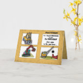 Grandson 2. Geburtstag Personalize Name Trucks Karte (Gelbe Blume)