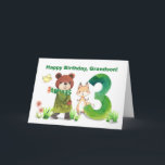 Grandson 3. Geburtstag Wasserfarbenbär und Fox Karte<br><div class="desc">Drei zu drehen ist ein Abenteuer, und diese wunderbare Geburtstagskarte erfasst den Zauber der Kindheit mit einem lieblichen Bären und Fuchs, der auf eine große Zahl 3 zusteuert, begleitet von einem winzigen, oben aufragenden gelben Vogel. Die Aquarell-Illustration bringt Wärme und Launen und ist damit der perfekte Weg, um einen Enkel...</div>