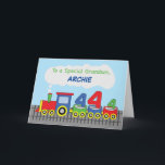 Grandson 4. Geburtstag farbenfroher Zug auf Schien Karte<br><div class="desc">Es ist an der Zeit,  dass Sie ein Exemplar dieser farbenfrohen Karte bestellen,  um Ihrem Enkel bei der Feier seines bevorstehenden 4. Geburtstages zu geben. Diese Karte wird mit einer personalisierbaren Vorderseite geliefert,  sodass Sie ihren Namen auf das Cover legen können.</div>