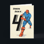 Grandson 4. Geburtstag Superhero Karte<br><div class="desc">Dieser Super-Held fährt hinein,  um seinem Enkel lassen,  was für ein besonderer Typ er ist. Perfekte Karte,  um ihm glücklichen 4. Geburtstag zu wünschen!</div>