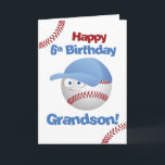 Grandson 6. Geburtstag Funny Baseball Face Karte<br><div class="desc">Mit unserer Baseball-Themenkarte für Ihren sechsten All-Star können Sie sich bei Geburtstagsgruben eine Zuhause starten lassen. Die aufspringenden Buchstaben und der freundliche Baseballcharakter machen ihn zu einem Hit! Feiern Sie die Freude,  sechs Stilrichtungen zu erhalten.</div>