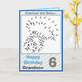 Grandson 6. Geburtstag-Puzzle-Karte Karte (Gelbe Blume)